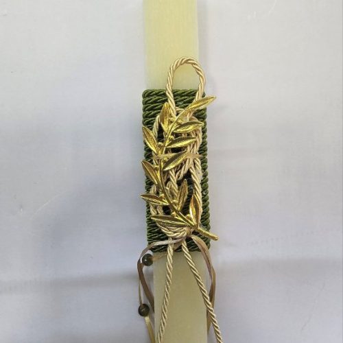 Πασχαλινή Λαμπάδα με Χρυσό Κλαδί Ελιάς 28εκ