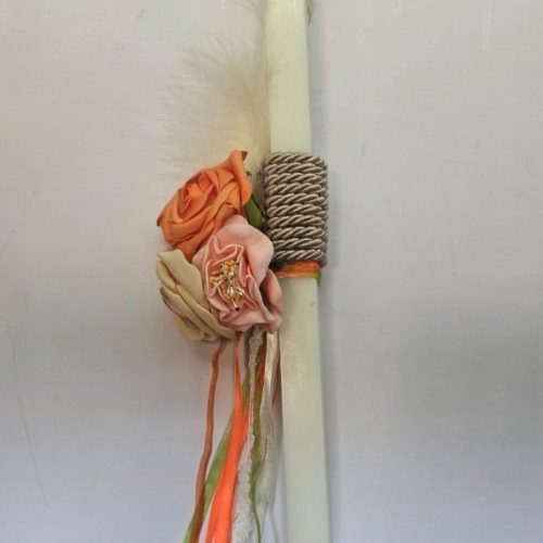 Πασχαλινή Λαμπάδα με Μπουκετάκι Λουλούδια 36εκ