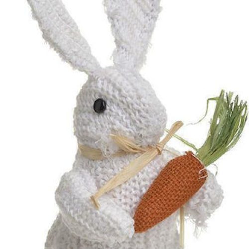 Πασχαλινός Λαγός Πλεκτός Λευκός 18x9x8εκ