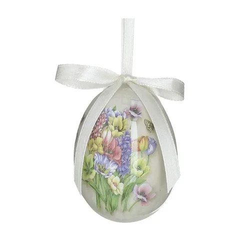 Σετ 2 Τεμ. Πασχαλινά Αυγά με Λουλούδια 16εκ