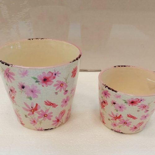 Σετ 2 Κασπώ Διαφορετικών Μεγεθών για Φυτά Κεραμικα