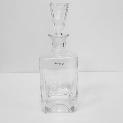 Inart Γυάλινη Καράφα Inart 27x10cm με Τετράγωνο Πώμα