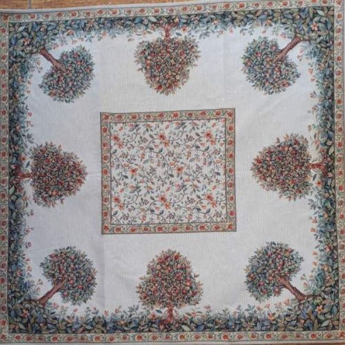 Καρεδάκι Στόφα Gobelin με Λουλούδια και Ροδιά 100x100cm