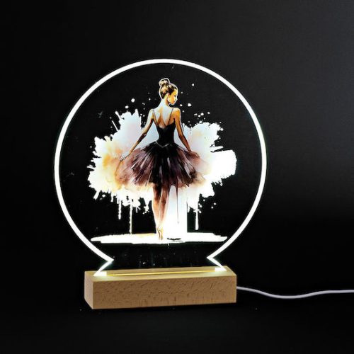 Επιτραπέζια Plexiglass LED Βάση Λαμπάδα Μπαλαρίνα 25cm