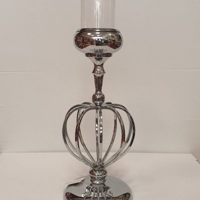 Marhome Κηροπήγιο Μεταλλικό Ασημί 43cm