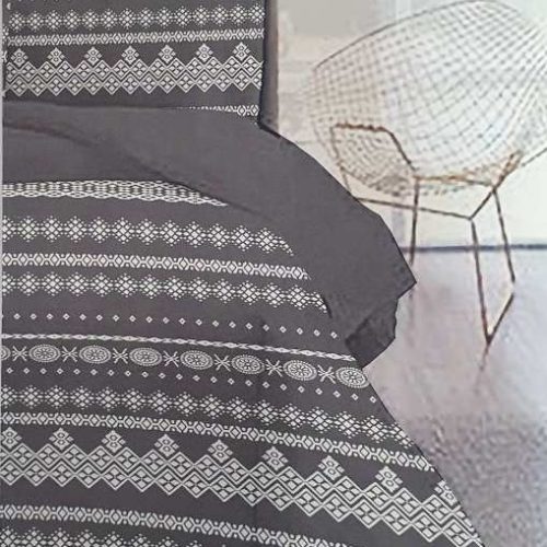 Σετ Μονά Σεντόνια Γκρι Boho 170x270cm με Μαξιλαροθήκη