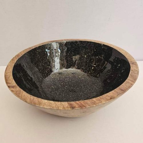 Ξύλινη Σαλατιέρα με Εσωτερική Επίστρωση Μαύρου Γρανίτη 25x25x10cm