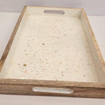 Ξύλινος Δίσκος Σερβιρίσματος Μπεζ 41x25x5cm