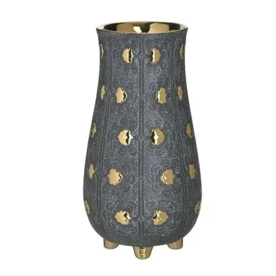 Βάζο Κεραμικό 3-70-847-0074 Φ13x25cm Grey-Gold Inart
