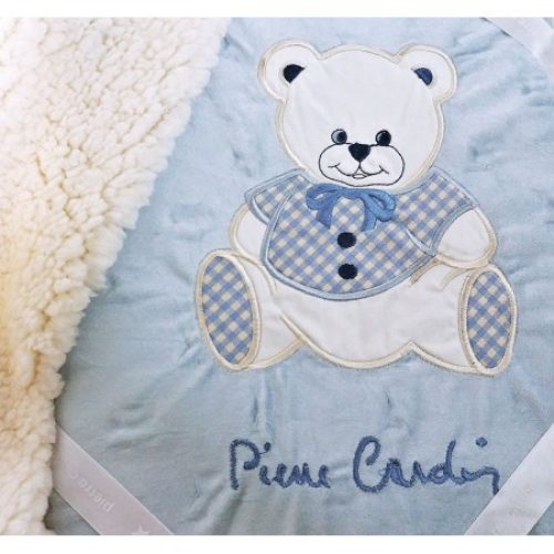 PIERRE CARDIN Teddy Blue Κουβέρτα Κούνιας Fleece / Sherpa 80x110cm