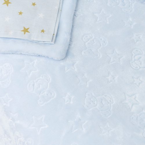Borea Teddy Bear Κουβέρτα Κούνιας Γαλάζια 110x140cm