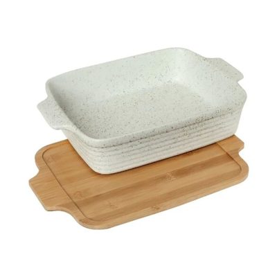 Cryspo Trio Plade Ταψί Παραλληλόγραμμο με Καπάκι Bamboo 33x21x6cm 37.085.77