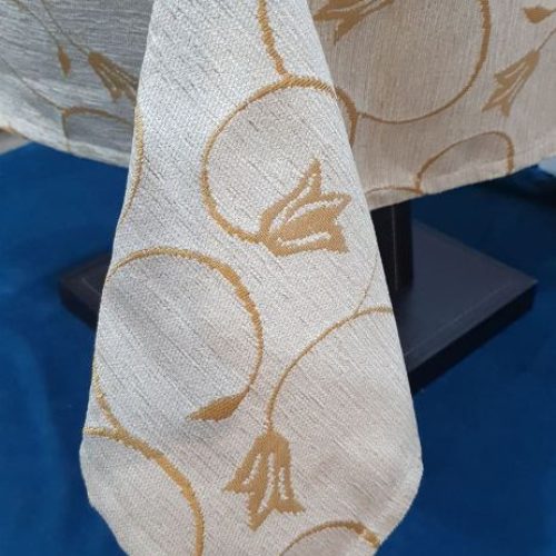 Τραπεζοκαρέ Σενίλ με Χρυσό Κλαδί 150x150cm