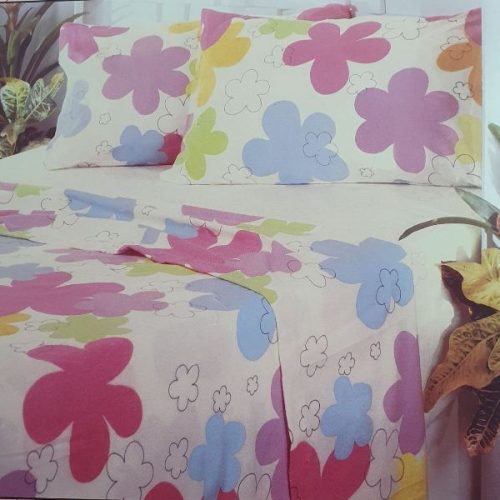 Palamaiki Φανελένια Σεντόνια Σετ Floral Υπέρδιπλα FANTASIA