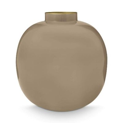 Pip Studio Μεταλλικό Βάζο 23cm Χακί-Μπεζ