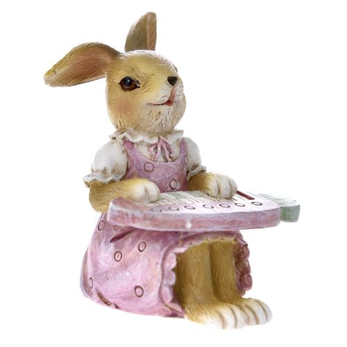 Ροζ Λαγουδίνα με Αρμόνιο από Πολυρεζίνη 7x6x8εκ