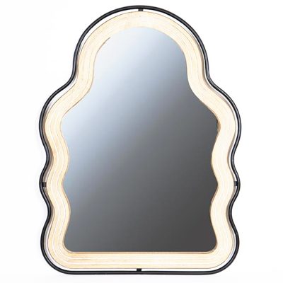 Estheti Home Καθρέπτης Τοίχου Ξύλινος Φυσικός 64x1.5x84cm