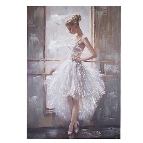 ESTHETI Home Πίνακας σε Καμβά Μπαλαρίνα White-Grey 70x100x3cm 755-12050