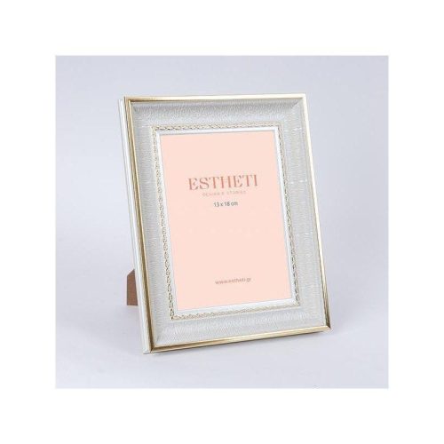 Κορνίζα Πλαστικό Γκρι-Χρυσό 13x18cm