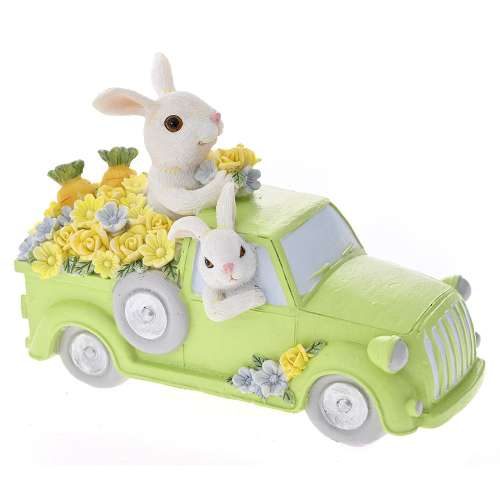 Λαγοί σε Πράσινο Αυτοκίνητο 15x12εκ