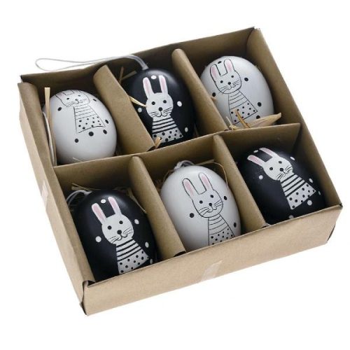Πλαστικά Κρεμαστά Αυγά Σετ 6 Τεμ. 6x4εκ σε Χάρτινο Κουτί