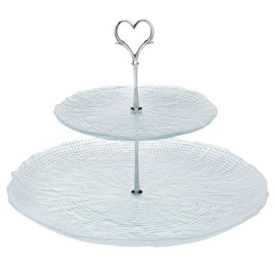 Cryspo Trio Γυάλινη Εταζέρα 2 Ορόφων Διάφανη