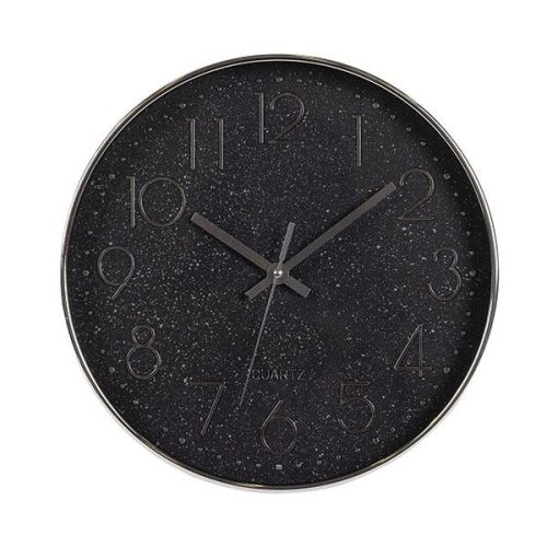 Ρολόι Τοίχου Πλαστικό Μαύρο – Χρυσό 30×30×4,5 cm