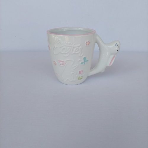 Πασχαλινή Κούπα Κεραμική Λευκή με Λαγούς 12x16.2cm