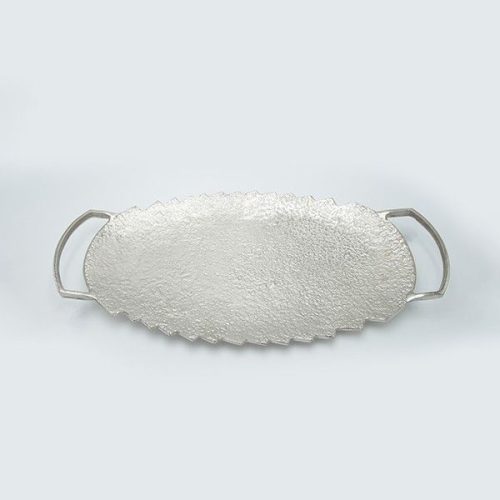 ESTHETI Μεταλλικός Δίσκος Ασημί 45x25x4cm 819-00459