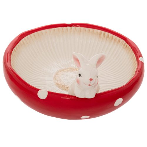 Κόκκινο Κεραμικό Μπολ με Λαγούς 21x20.5x10cm – Κωδικός: 92426