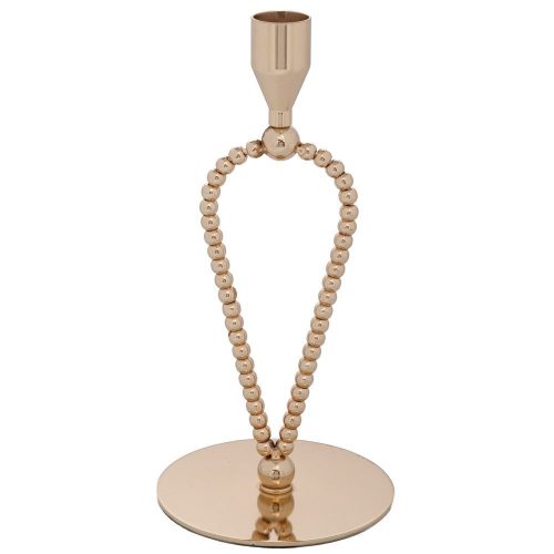 Χρυσό Μεταλλικό Κηροπήγιο με Βάση 10x10x31cm