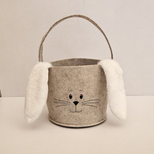 Γκρι Τσόχινο Καλάθι Λαγός 16x26cm