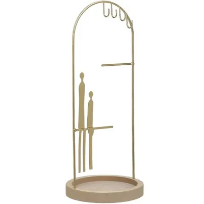 Stand Κοσμημάτων 14x14x34cm Χρυσό Inart
