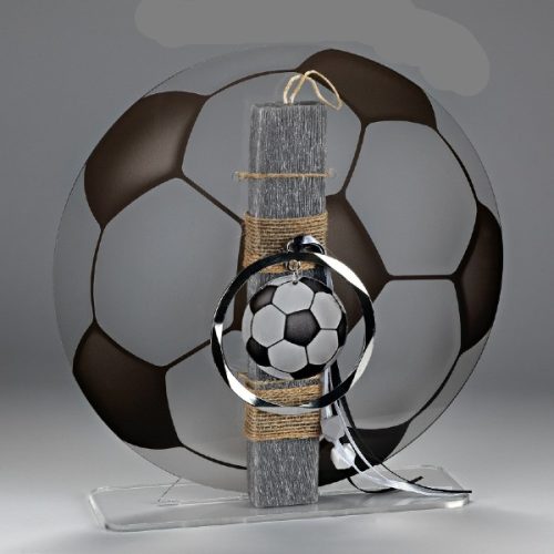 Λαμπάδα σε Βάση Plexi με Ασπρόμαυρη Μπάλα