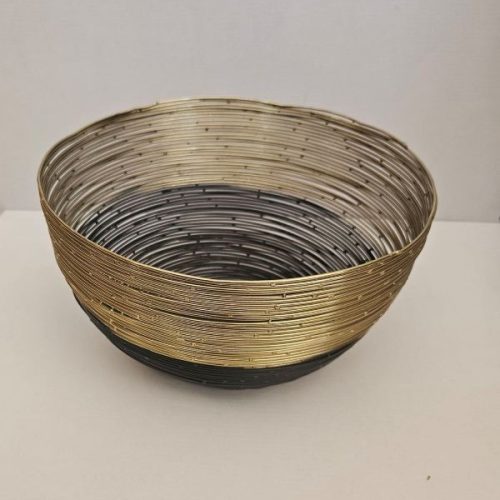 Καλάθι Μεταλλικό Μαυρο-Χρυσό 26x15cm